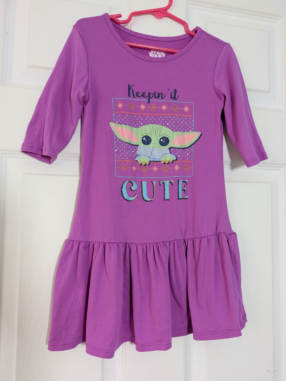 Star Wars Kids "Keepin' It Cute" Purple Baby Yoda Dress 4T